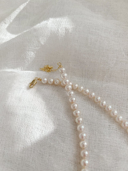 Lily of the valley necklace, natural pearl