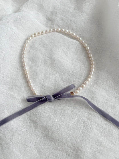 Baroque Ribbon pearl necklace