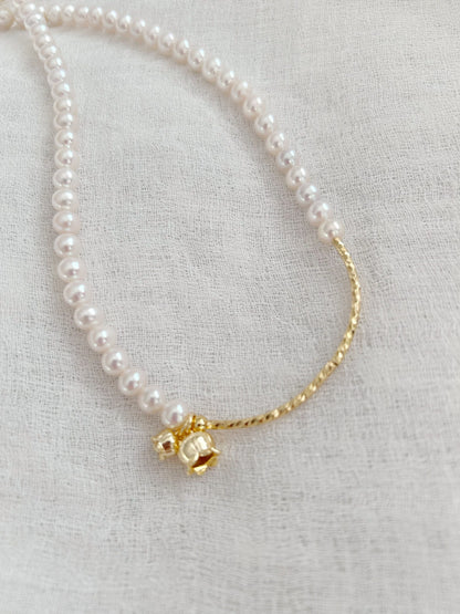Lily of the valley necklace, natural pearl